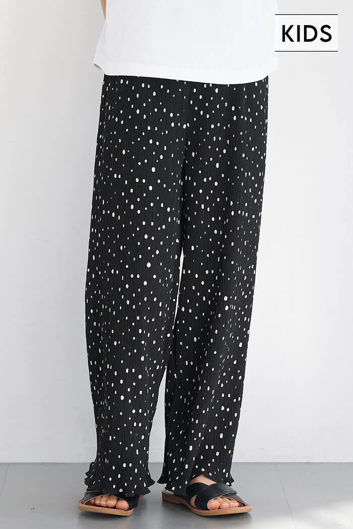 親子お揃い楊柳プリーツドットパンツ キッズ メール便可
