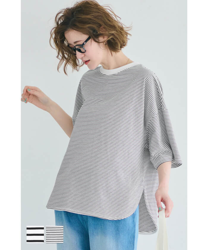 セール★1290円→550円 OE天竺5部袖ビッグTシャツ レディース メール便可