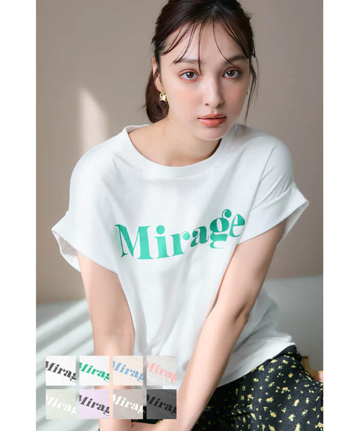 セール★990円→550円 フレンチスリーブロゴプリントTシャツ レディース メール便不可