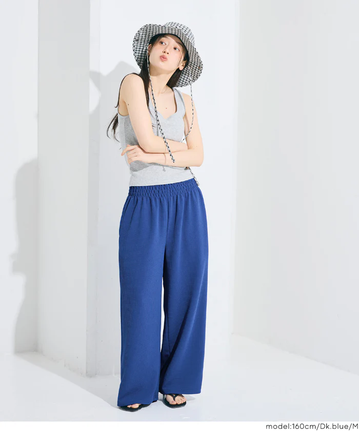 エンボスワイドパンツ レディース メール便不可 - Image 4