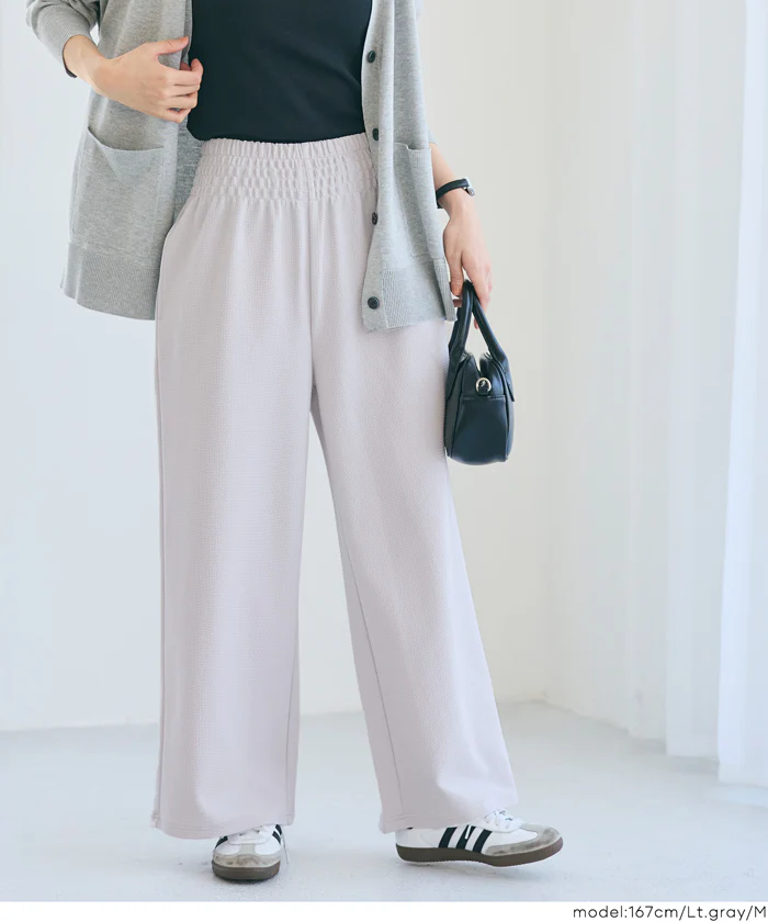 エンボスワイドパンツ レディース メール便不可 - Image 9