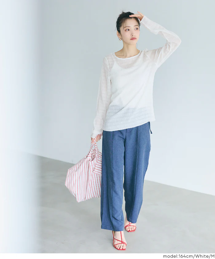 シースルードットトップス レディース メール便可 - Image 17