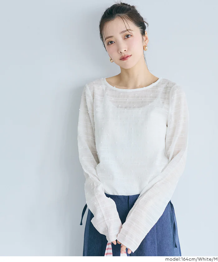 シースルードットトップス レディース メール便可 - Image 19