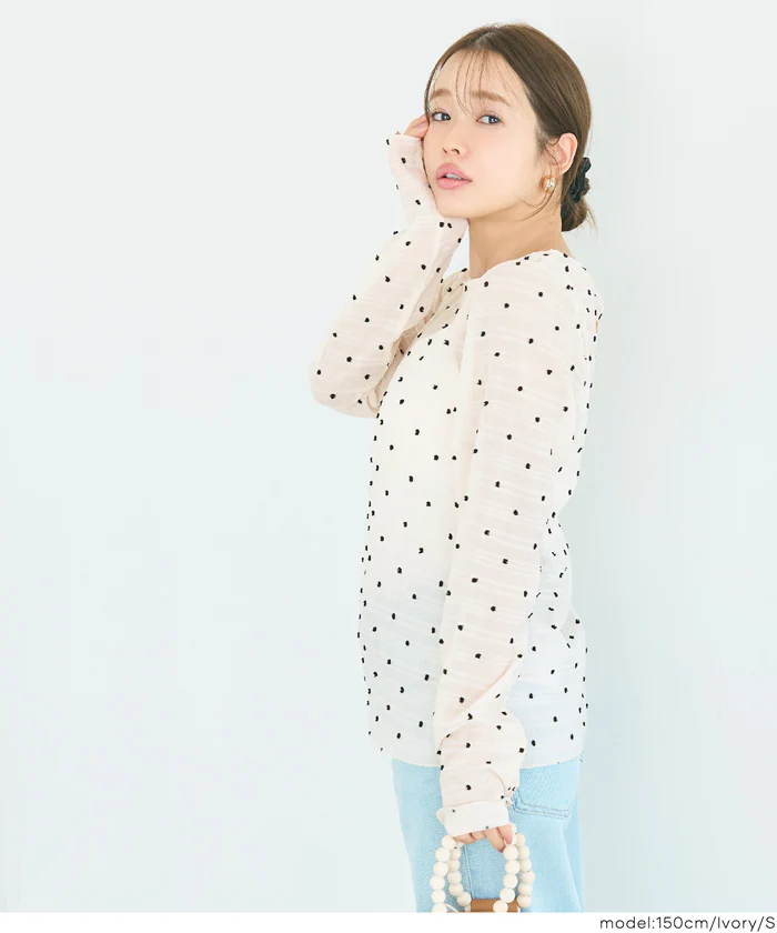 シースルードットトップス レディース メール便可 - Image 5
