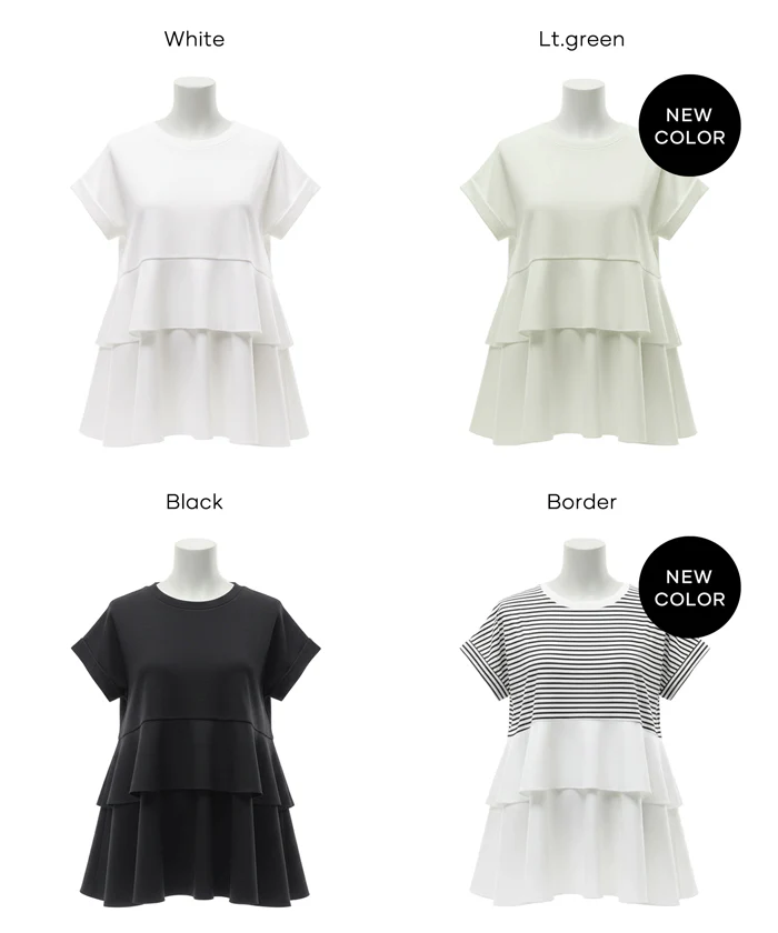 異素材切り替え2段フリルTシャツ レディース メール便不可 - Image 19
