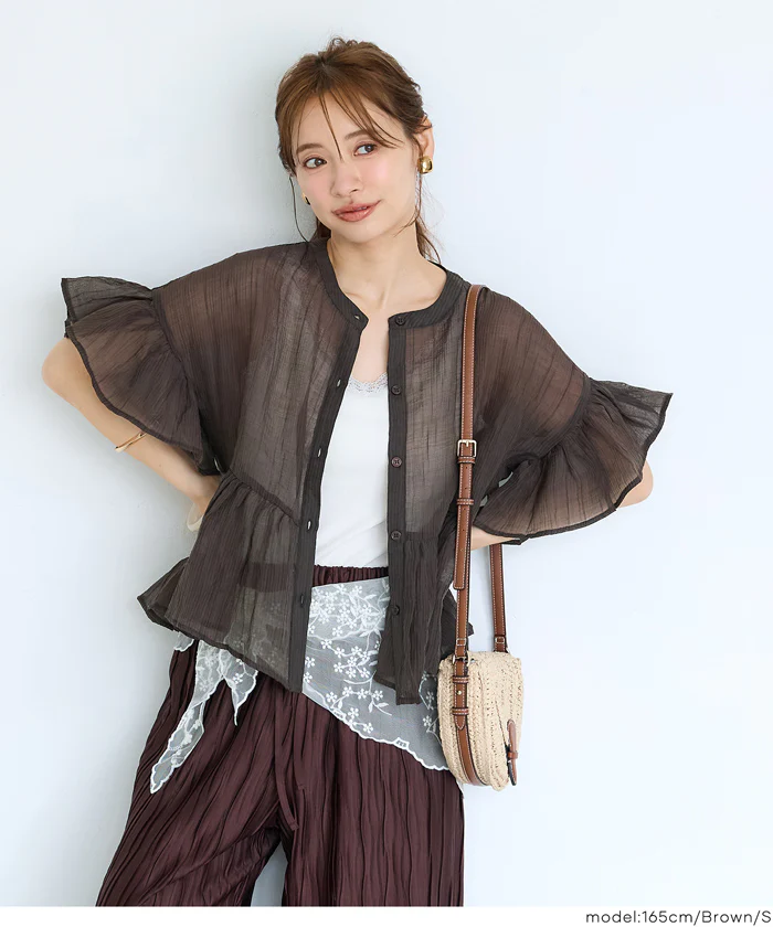 シアーフリルブラウス レディース メール便不可 - Image 8
