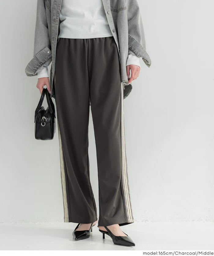 カットジョーゼットサイドラインパンツ レディース メール便不可 - Image 11