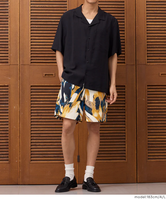 ワッシャーナイロンアブストラクト柄ショートパンツ メンズ メール便不可 - Image 14