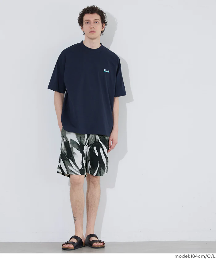 ワッシャーナイロンアブストラクト柄ショートパンツ メンズ メール便不可 - Image 3
