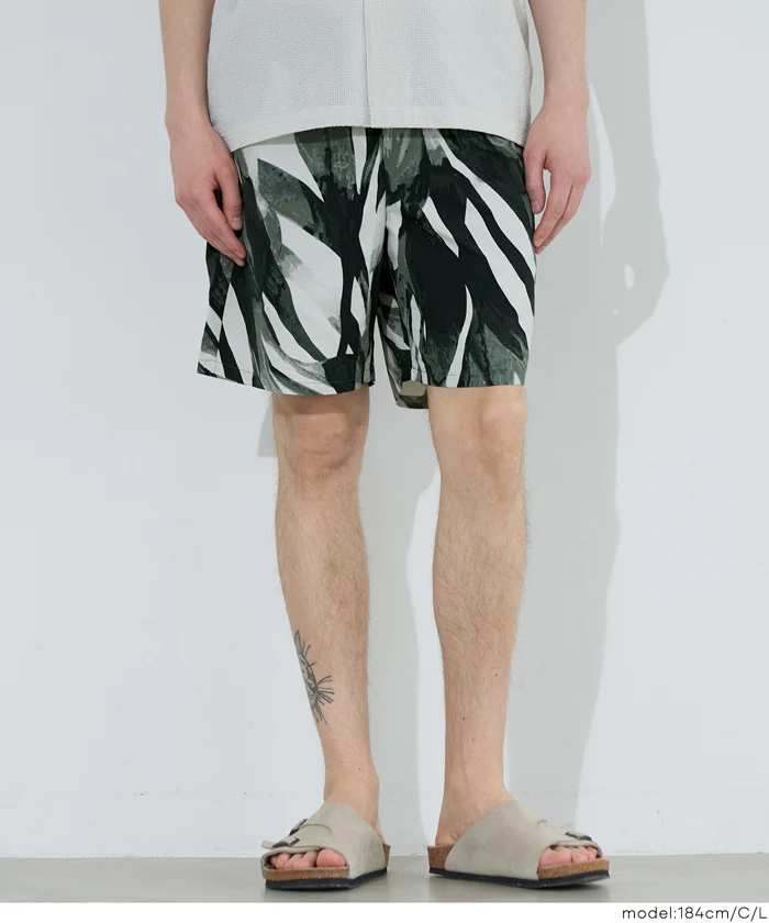 ワッシャーナイロンアブストラクト柄ショートパンツ メンズ メール便不可 - Image 6