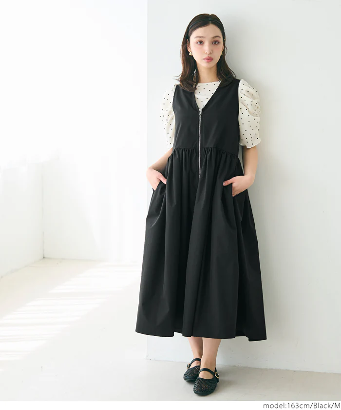 セール★2990円→990円 Vネックジップアップドレス レディース メール便不可 coca コカ - Image 2