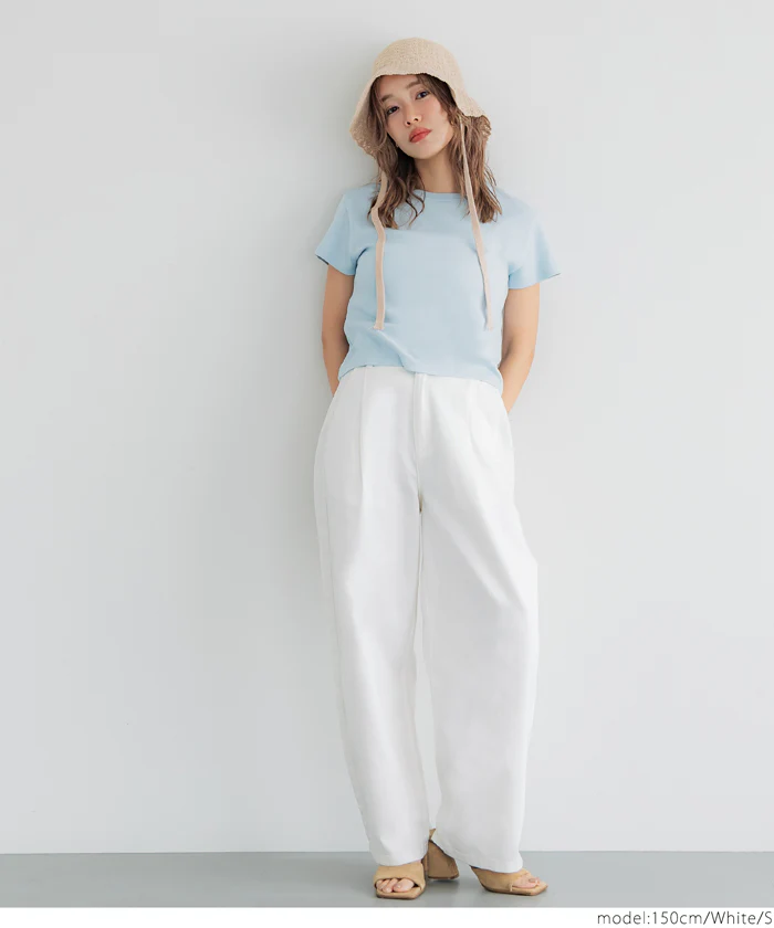 サマーデニムタックパンツ レディース メール便不可 - Image 10