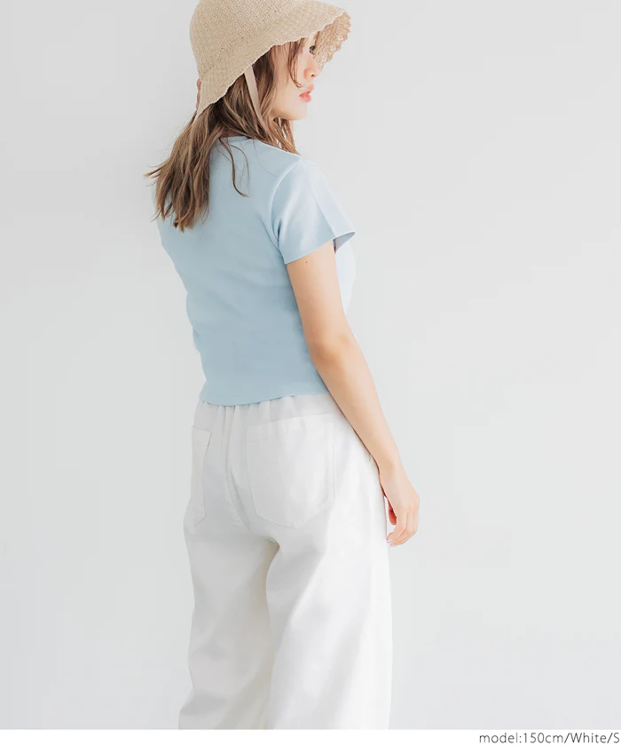 サマーデニムタックパンツ レディース メール便不可 - Image 11