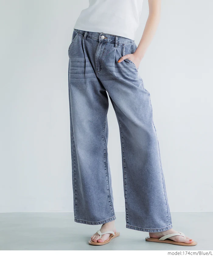 サマーデニムタックパンツ レディース メール便不可 - Image 16