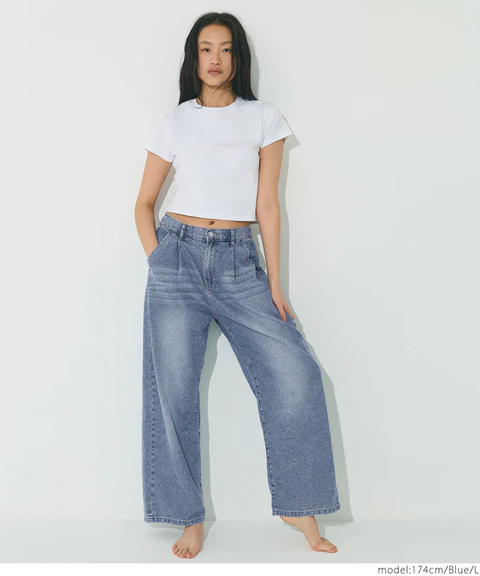 サマーデニムタックパンツ レディース メール便不可 - Image 18