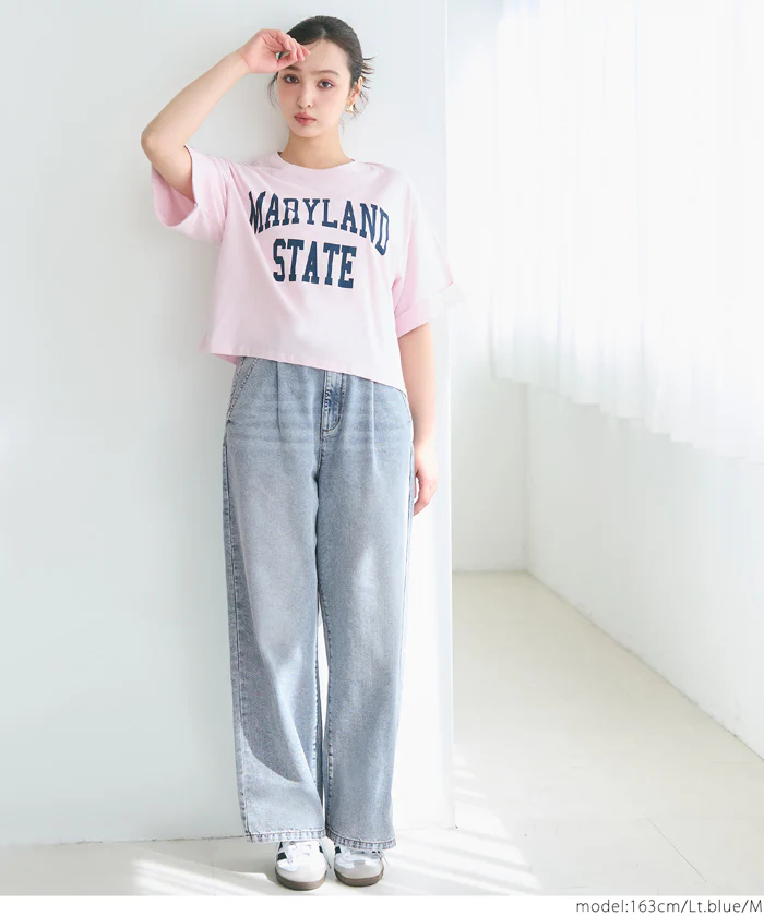 サマーデニムタックパンツ レディース メール便不可 - Image 6