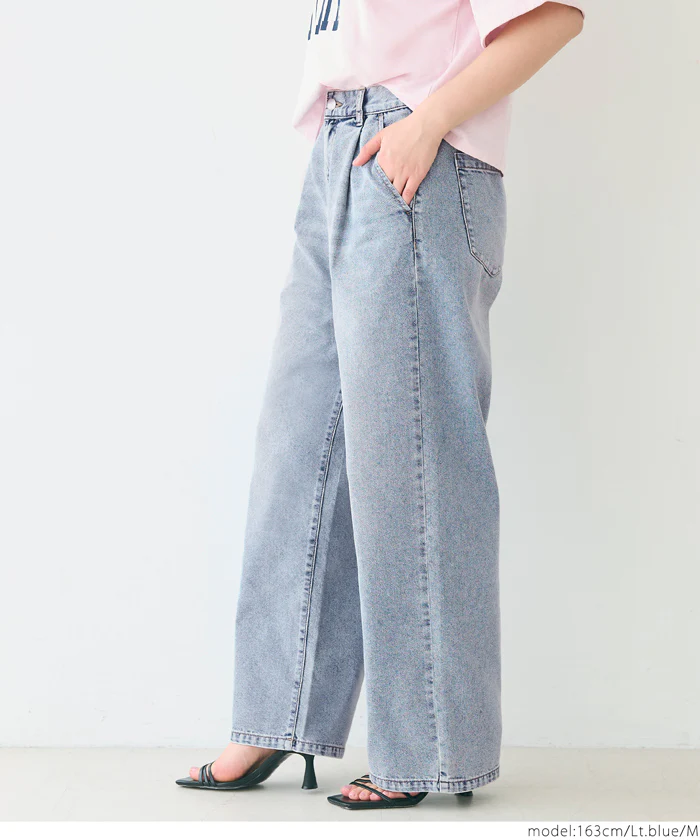 サマーデニムタックパンツ レディース メール便不可 - Image 7