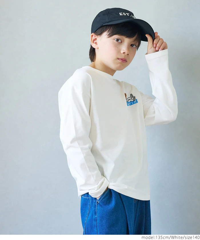 セール★990円→550円 ワンポイント刺繍長袖Tシャツ キッズ メール便可 - Image 3