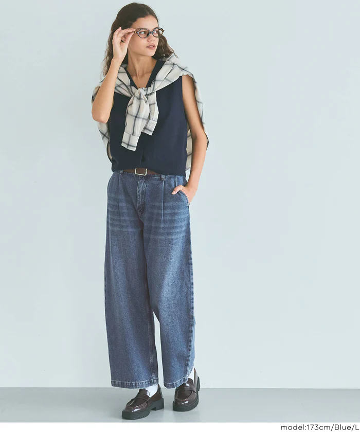タックデニムパンツ レディース メール便不可 - Image 10