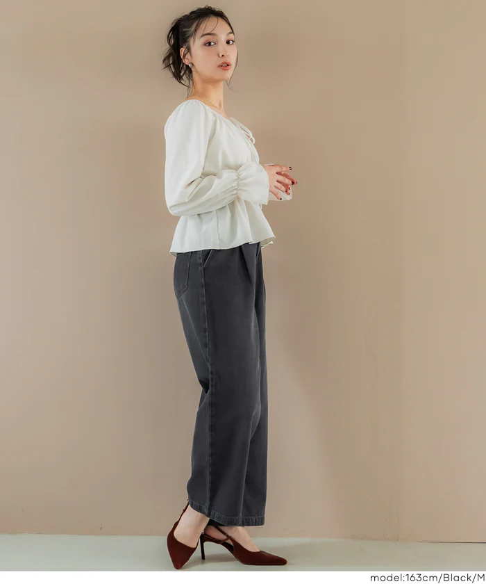 タックデニムパンツ レディース メール便不可 - Image 6