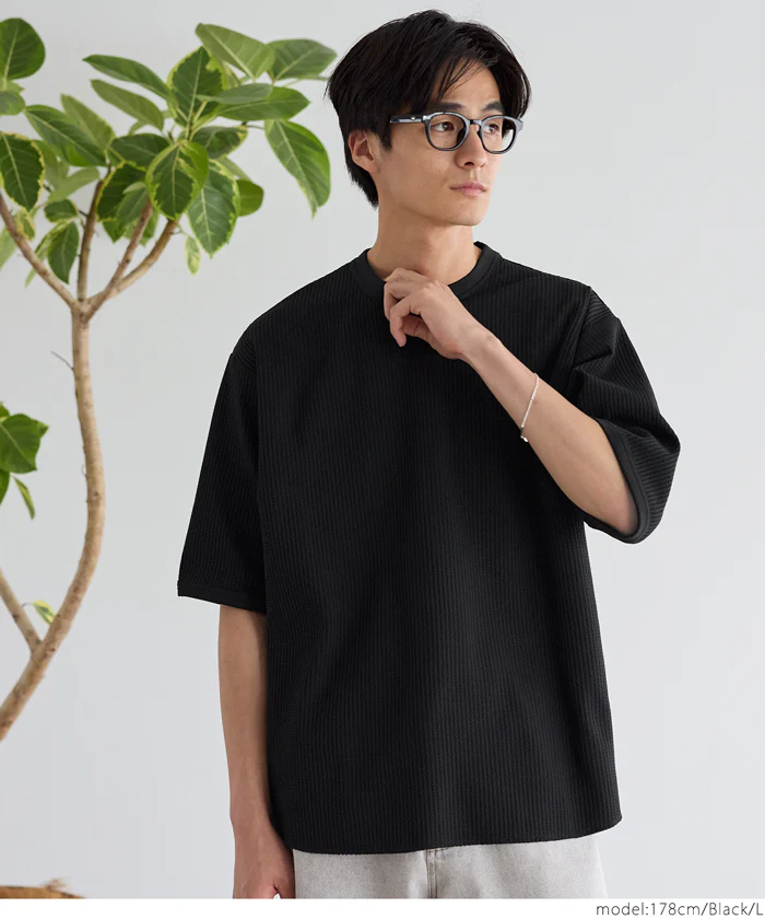 EAZY TEX ワッフルワイドラウンドTシャツ メンズ メール便不可 - Image 12
