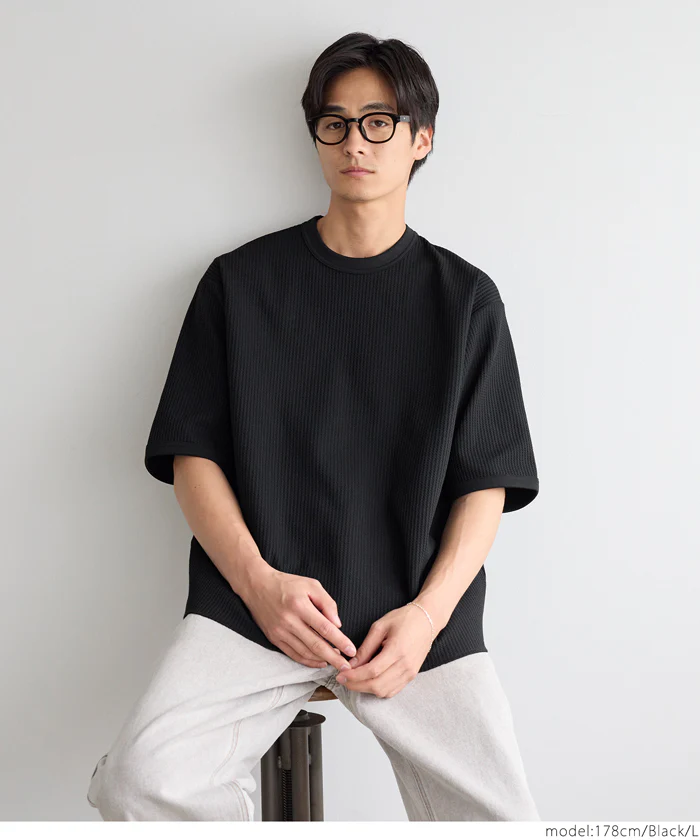EAZY TEX ワッフルワイドラウンドTシャツ メンズ メール便不可 - Image 13