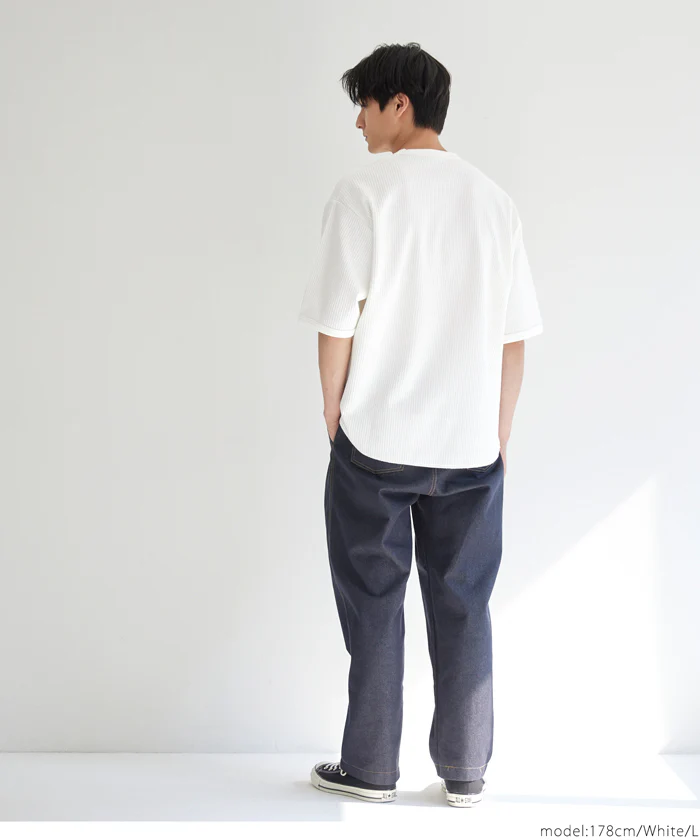 EAZY TEX ワッフルワイドラウンドTシャツ メンズ メール便不可 - Image 6