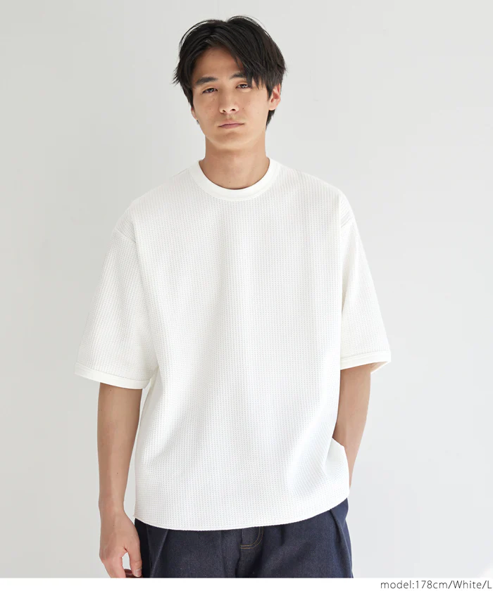 EAZY TEX ワッフルワイドラウンドTシャツ メンズ メール便不可 - Image 7