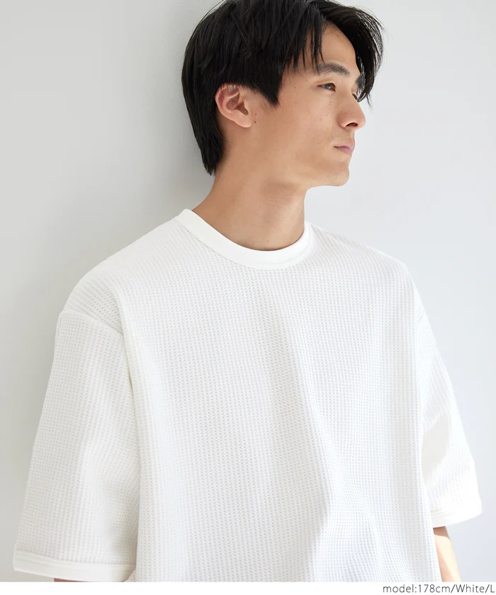 EAZY TEX ワッフルワイドラウンドTシャツ メンズ メール便不可 - Image 8