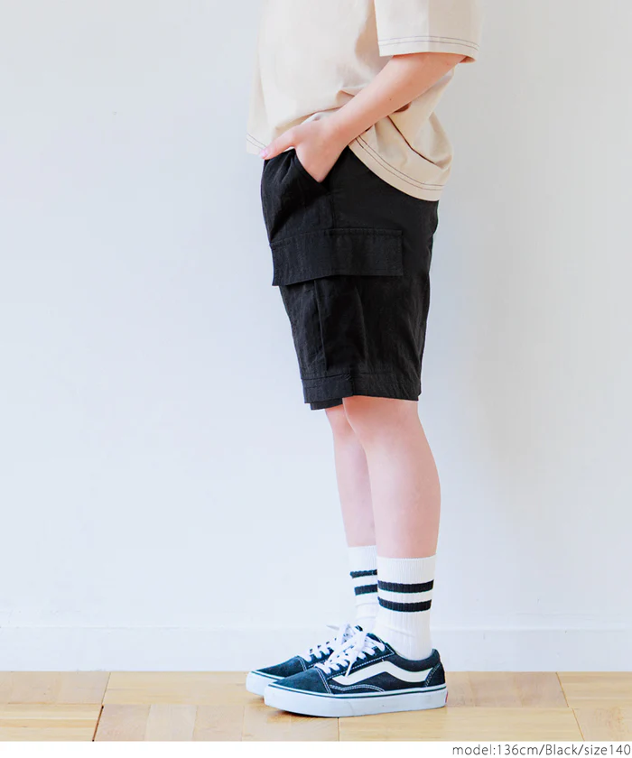 ワッシャーナイロンカーゴハーフパンツ キッズ メール便不可 - Image 3