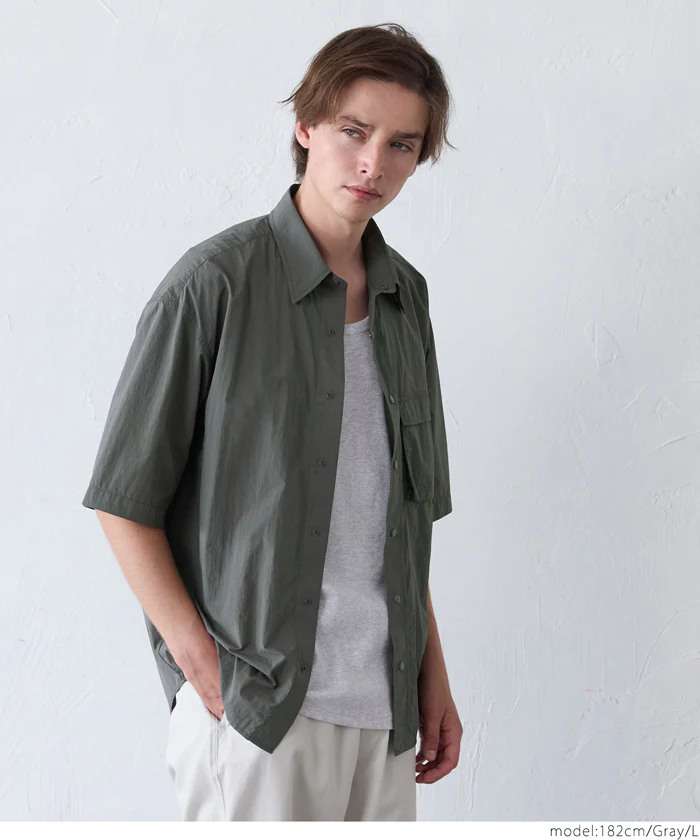 ナイロンワッシャー半袖シャツ メンズ メール便不可 - Image 5