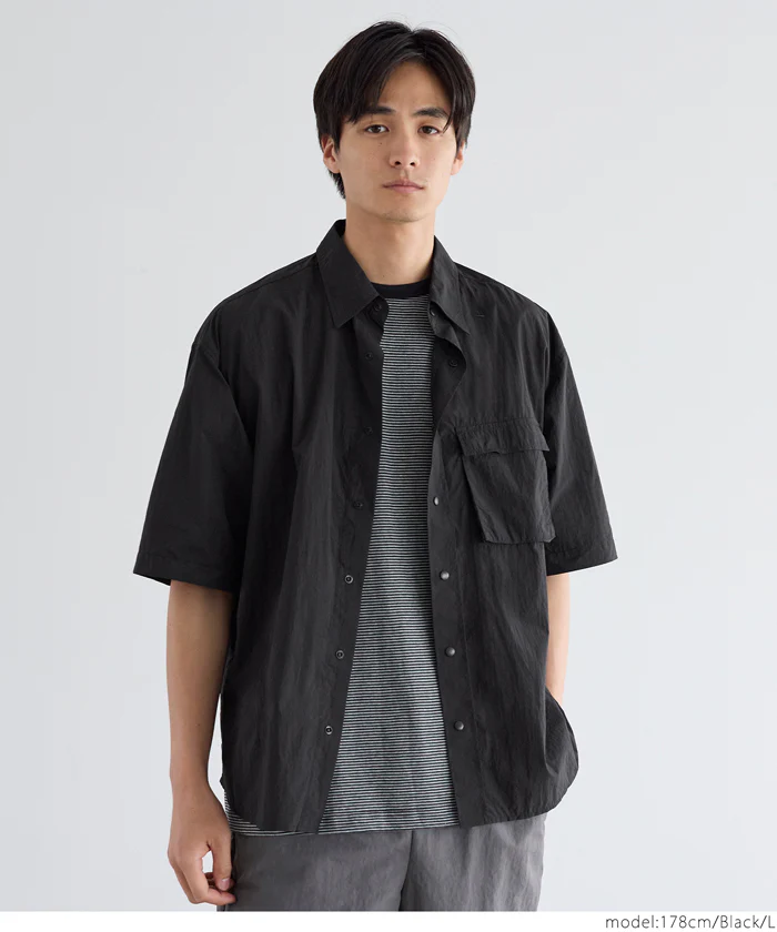 ナイロンワッシャー半袖シャツ メンズ メール便不可 - Image 9