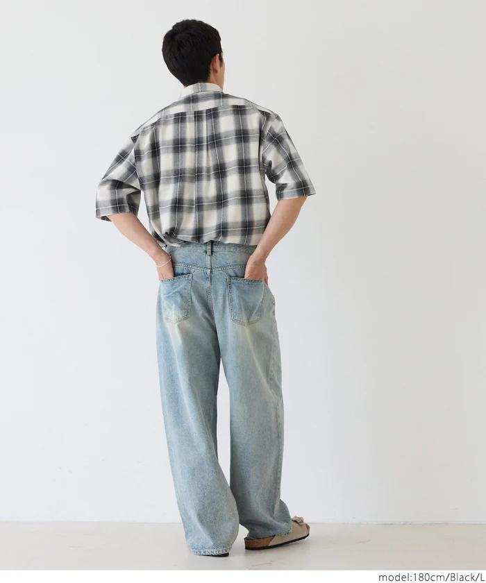 チェック半袖シャツ メンズ メール便不可 - Image 12