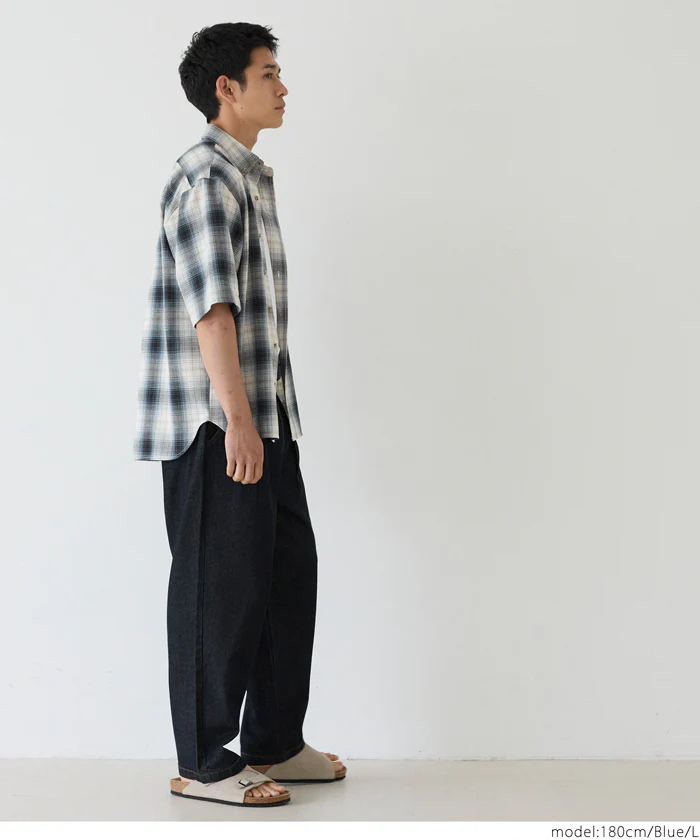 チェック半袖シャツ メンズ メール便不可 - Image 14