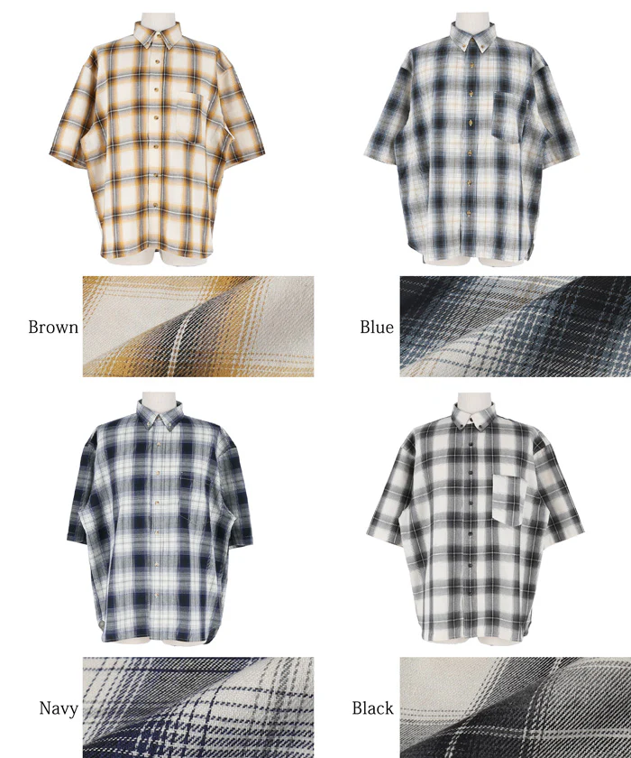 チェック半袖シャツ メンズ メール便不可 - Image 19