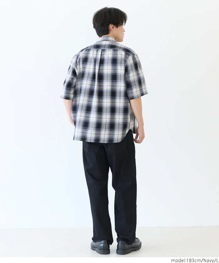 チェック半袖シャツ メンズ メール便不可 - Image 7