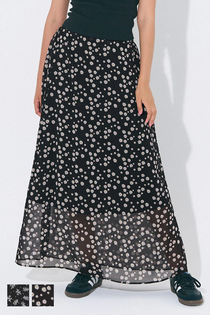 セール★2490円→990円 シフォン花柄スカート レディース メール便不可