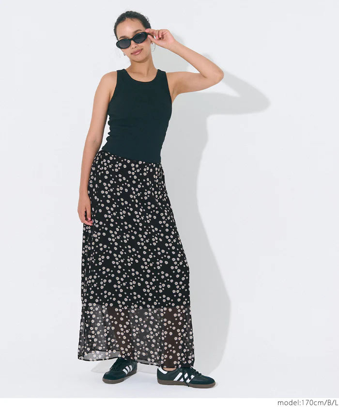 セール★2490円→990円 シフォン花柄スカート レディース メール便不可 - Image 12