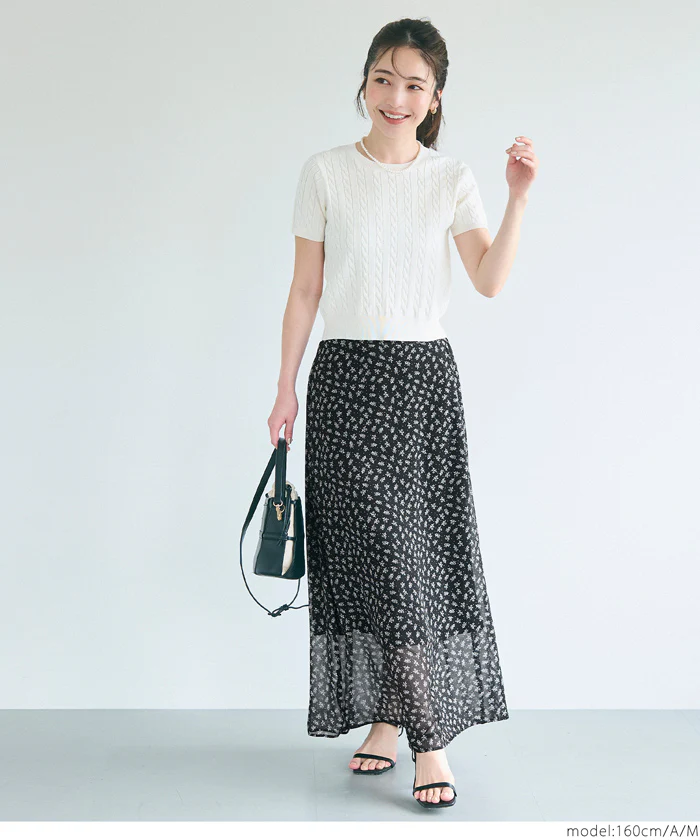 セール★2490円→990円 シフォン花柄スカート レディース メール便不可 - Image 4