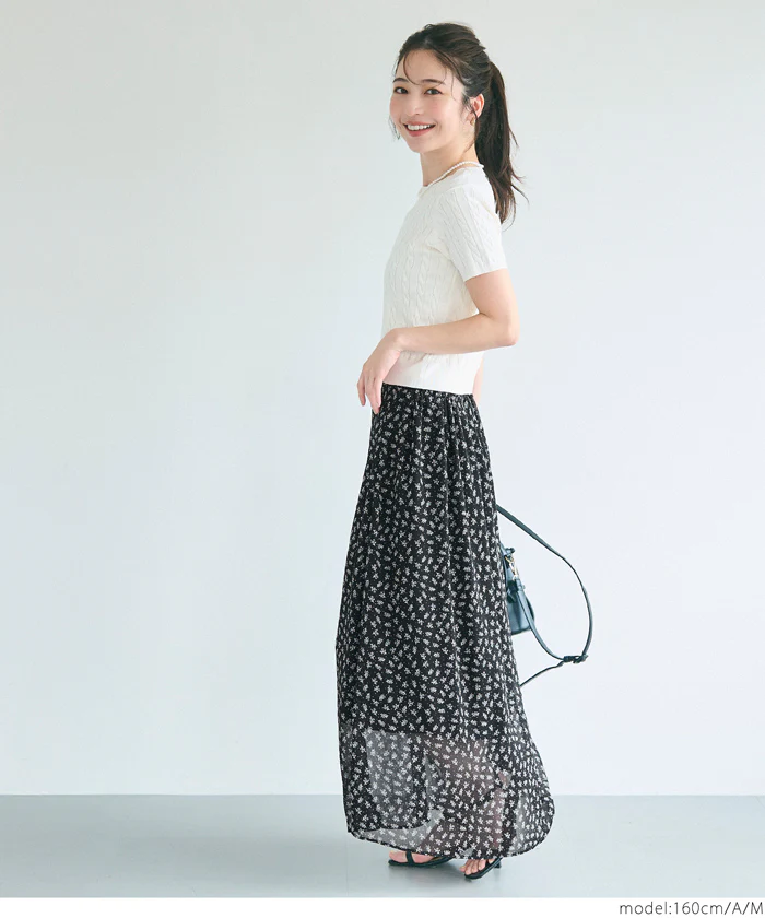 セール★2490円→990円 シフォン花柄スカート レディース メール便不可 - Image 7