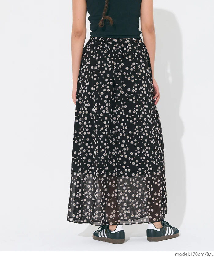 セール★2490円→990円 シフォン花柄スカート レディース メール便不可 - Image 9