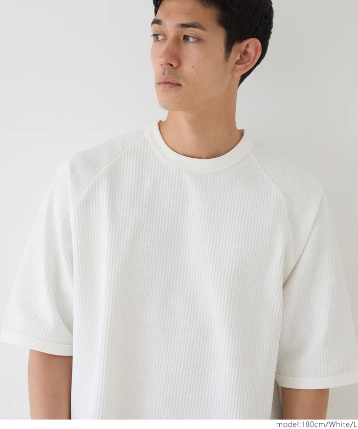 EAZY TEX ワッフルワイドラグランTシャツ メンズ メール便不可 - Image 8
