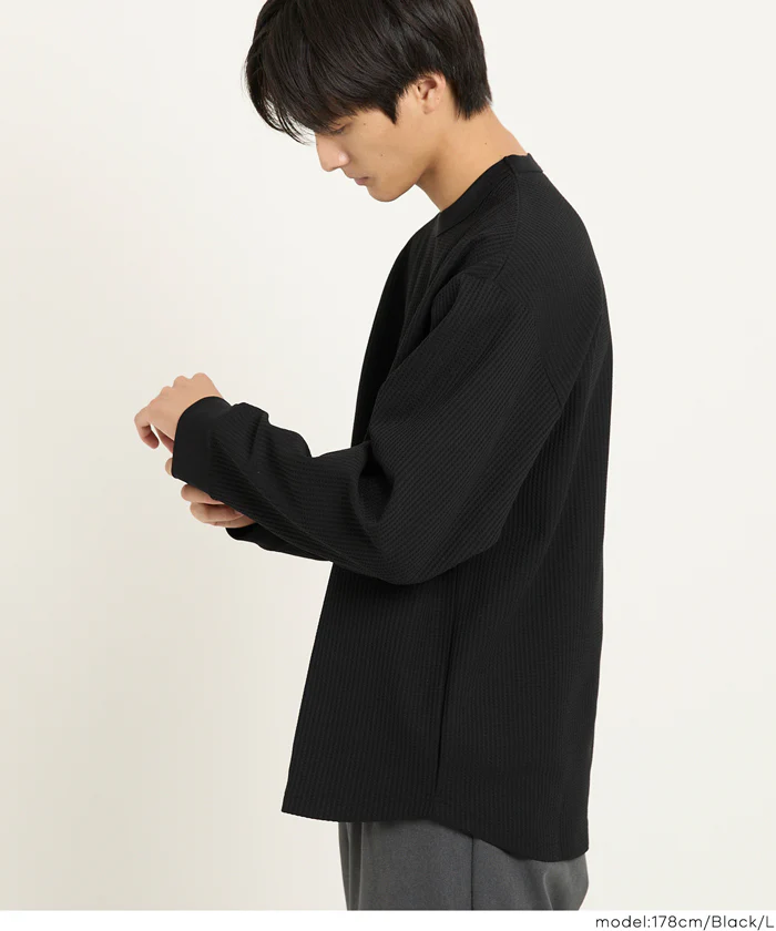 セール★2690円→1490円EAZY TEX ワッフルワイド長袖Tシャツ メンズ メール便不可 - Image 4