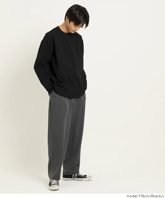 セール★2690円→1490円EAZY TEX ワッフルワイド長袖Tシャツ メンズ メール便不可 - Image 6