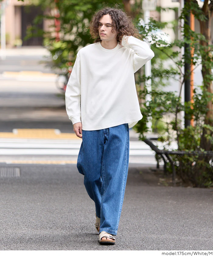 セール★2690円→1490円EAZY TEX ワッフルワイド長袖Tシャツ メンズ メール便不可 - Image 8
