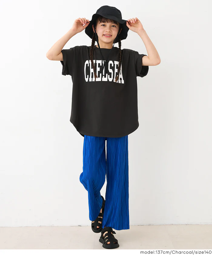 親子お揃いテールカットカレッジビッグTシャツ キッズ メール便不可 - Image 4