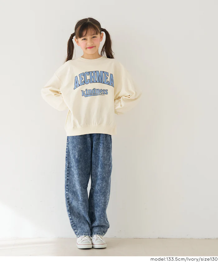 親子お揃いT-スウェットロゴビッグシルエット キッズ メール便不可 - Image 3