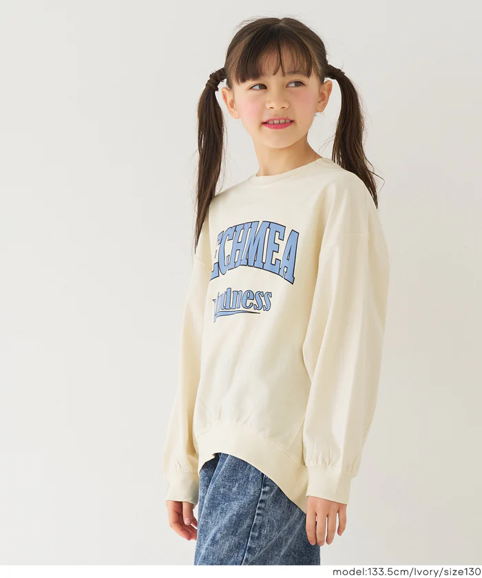 親子お揃いT-スウェットロゴビッグシルエット キッズ メール便不可 - Image 4