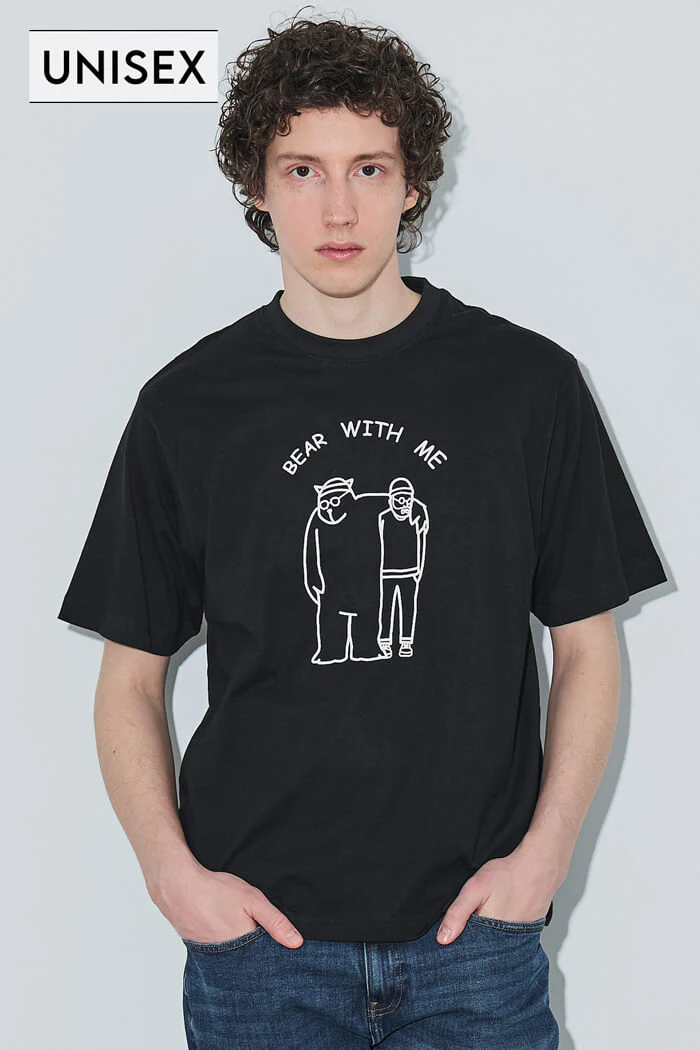 ベアプリントTシャツ メンズ レディース メール便不可