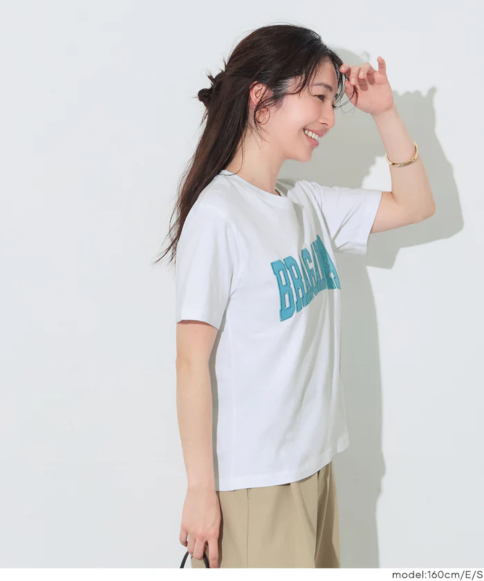 クルーネックロゴTシャツ レディース メール便不可 - Image 3